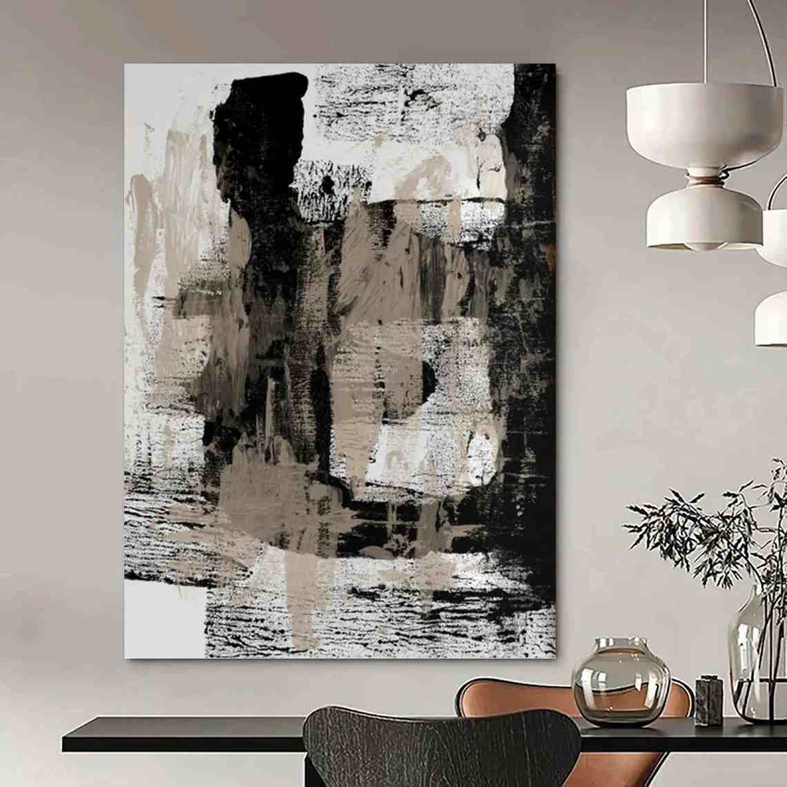 Painting Original Blue Scenic Soft Abstract Canvas Wall Art R2EF3